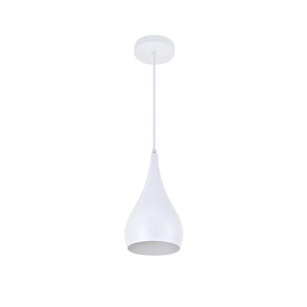 Nora 1 Light White Pendant. Picture 6