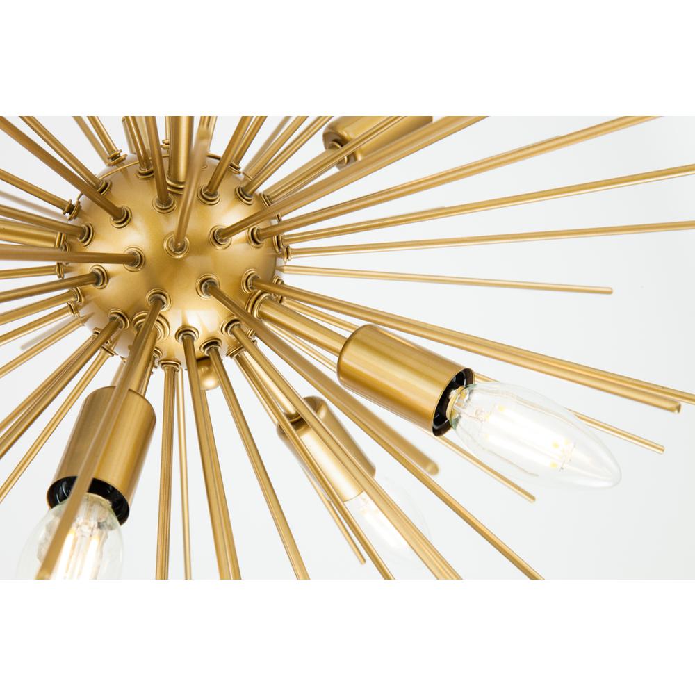 Timber 8 light Brass pendant. Picture 11