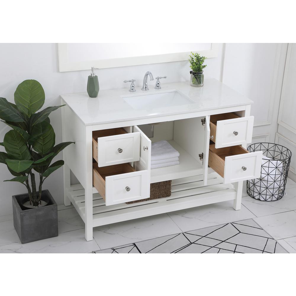 48 inch Single Bathroom Vanity in White. Picture 3