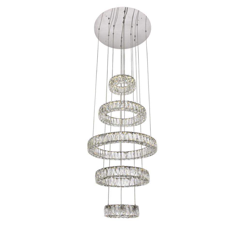 Monroe Integrated LED chip light Chrome Chandelier Clear Royal Cut Crystal. Picture 2