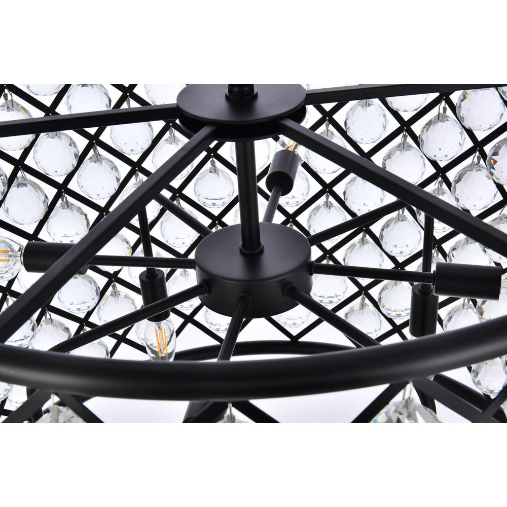 Madison 8 light Matte Black Chandelier Clear Royal Cut Crystal. Picture 5