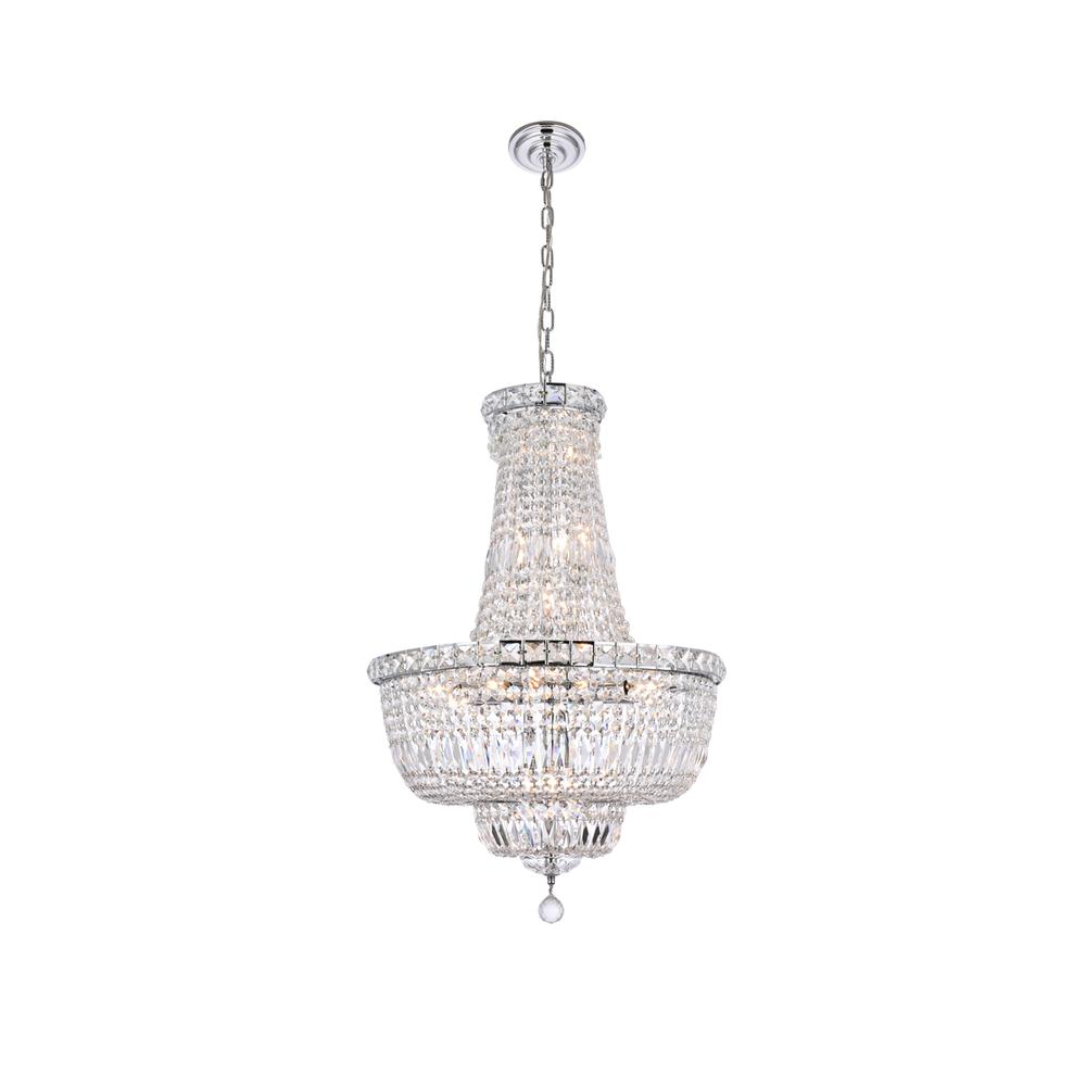 Tranquil 22 light Chrome Chandelier Clear Royal Cut Crystal. Picture 1