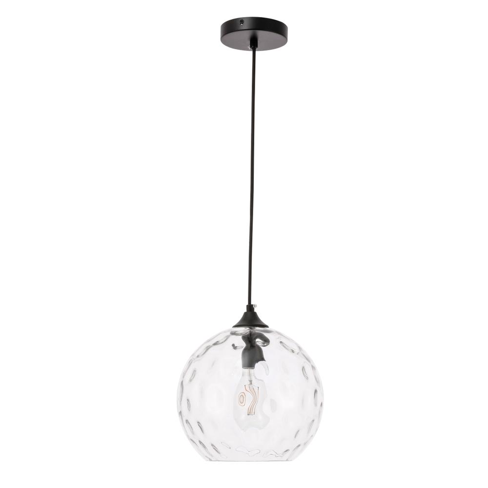 Cashel 1 light Black and Clear glass pendant. Picture 2