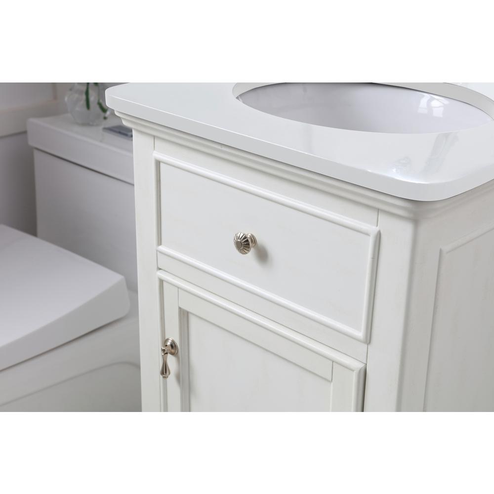 19 inch Single Bathroom vanity in antique white. Picture 4