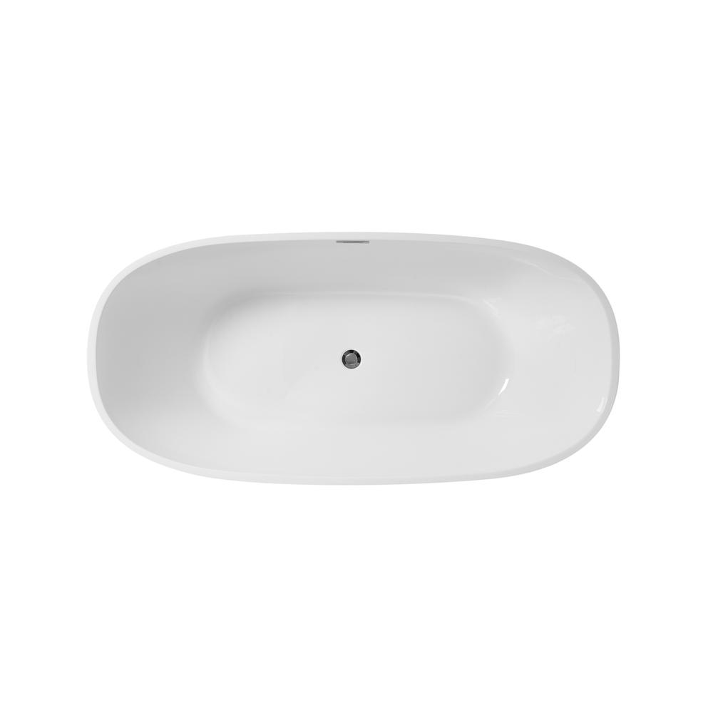 70 inch soaking roll top bathtub in glossy white. Picture 9