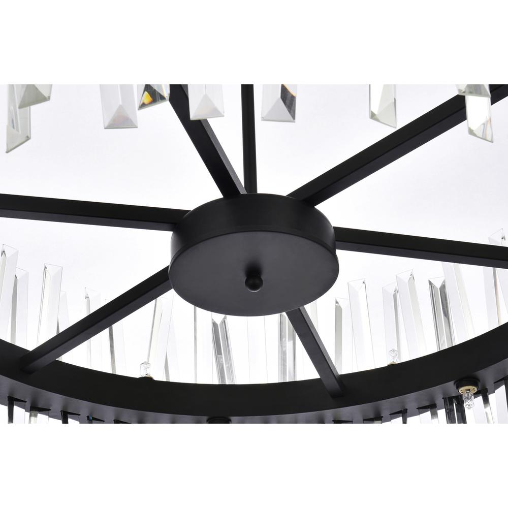 Serephina 32 inch crystal round chandelier light in black. Picture 4