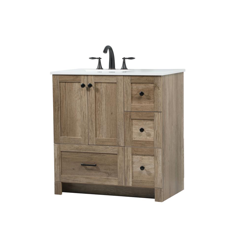 32 inch Single bathroom vanity in natural oak. Picture 7