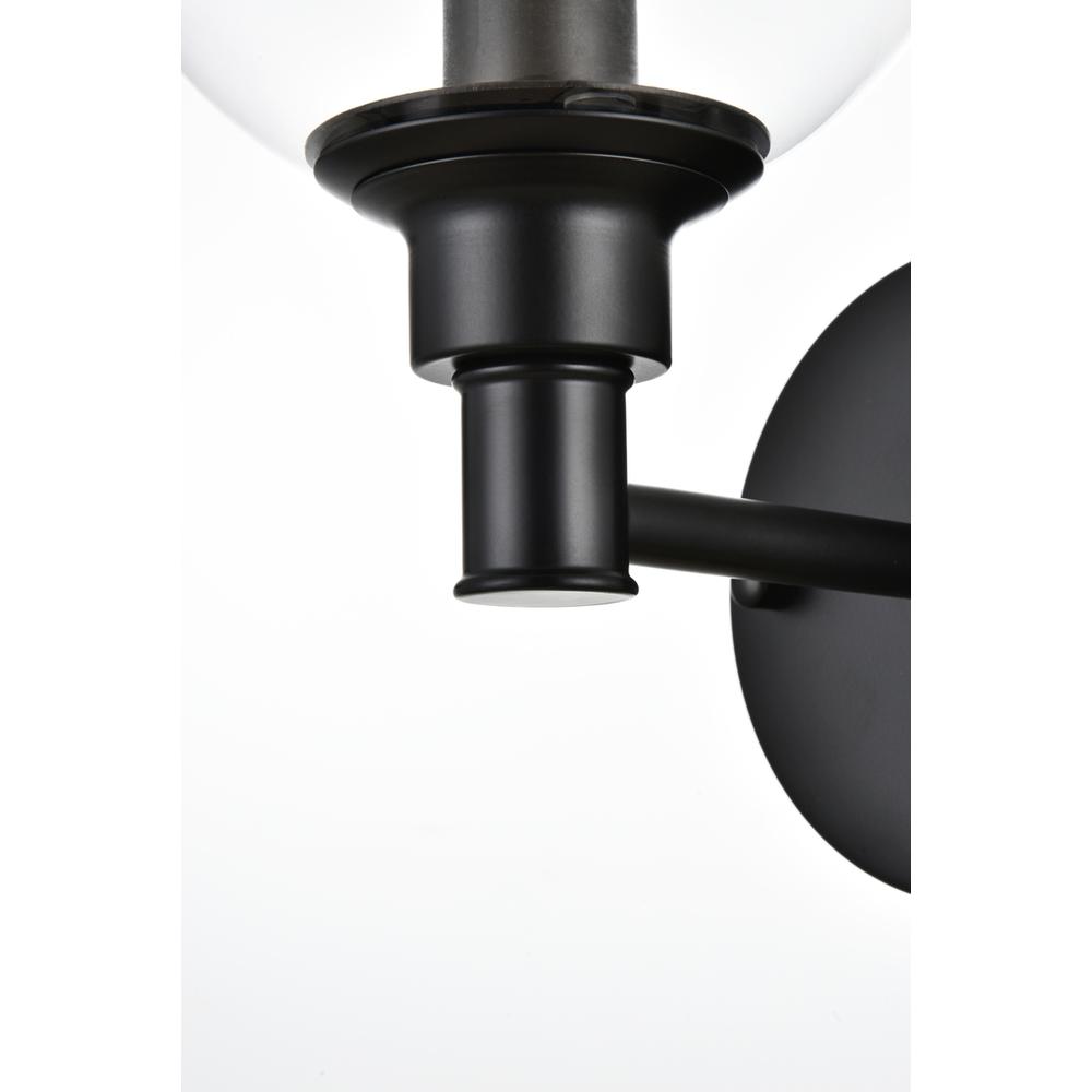 Jaelynn 1 light Black and Clear Bath Sconce. Picture 4