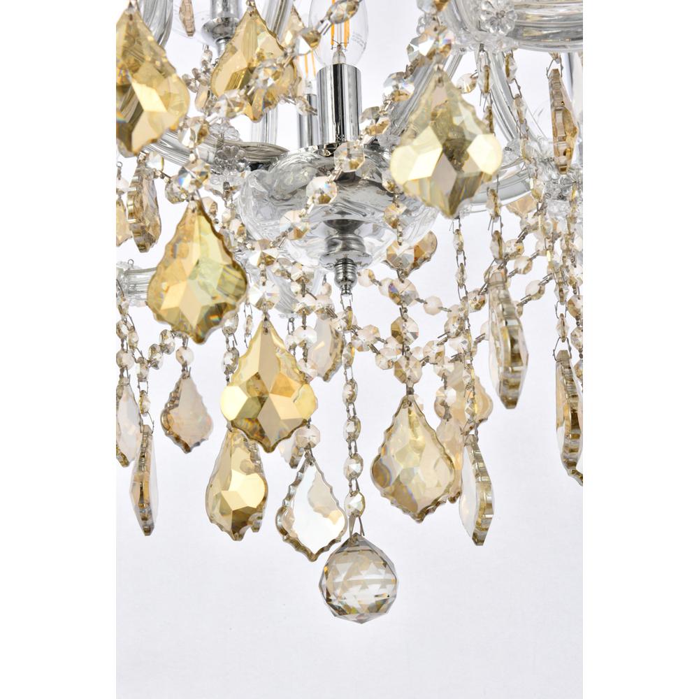 Maria Theresa 13 light Chrome Chandelier Golden Teak (Smoky) Royal Cut Crystal. Picture 3