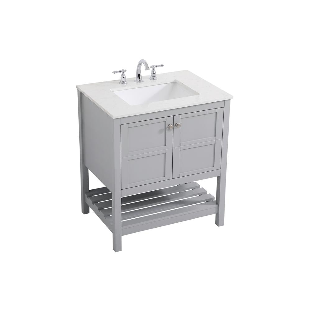 30 inch Single Bathroom Vanity in Gray. Picture 7