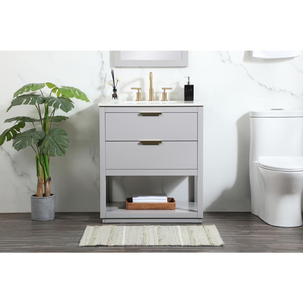 30 inch Single bathroom vanity in grey. Picture 14