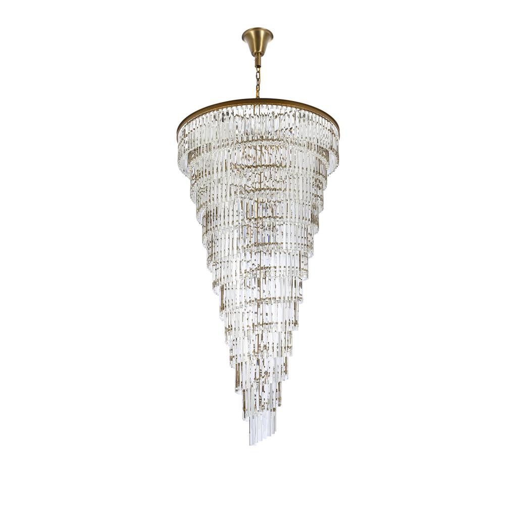 Sydney 48 inch spiral crystal chandelier in satin gold. Picture 6