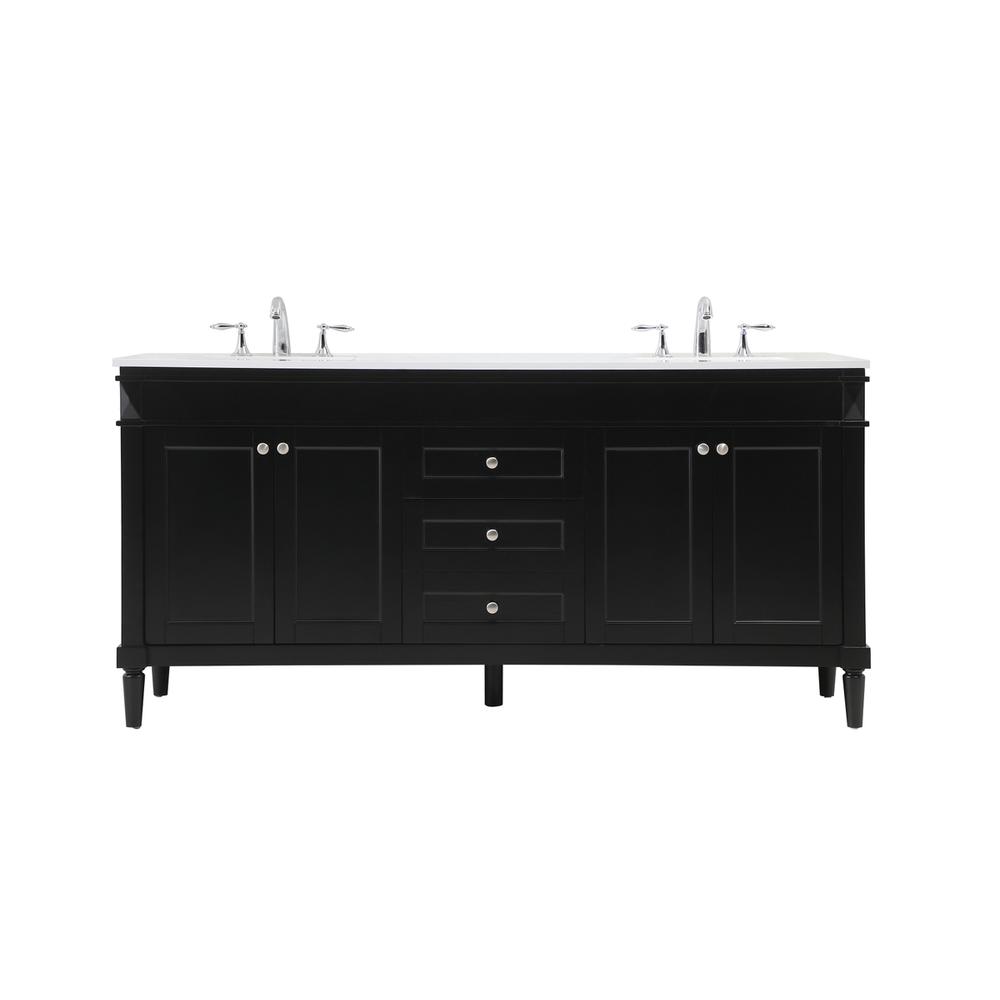 72 inch double bathroom vanity in black. Picture 1