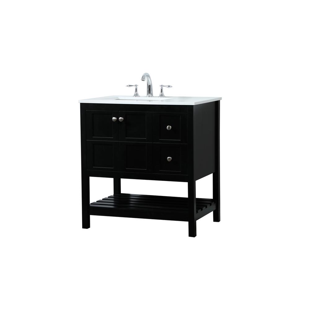 32 inch Single bathroom vanity in black. Picture 7