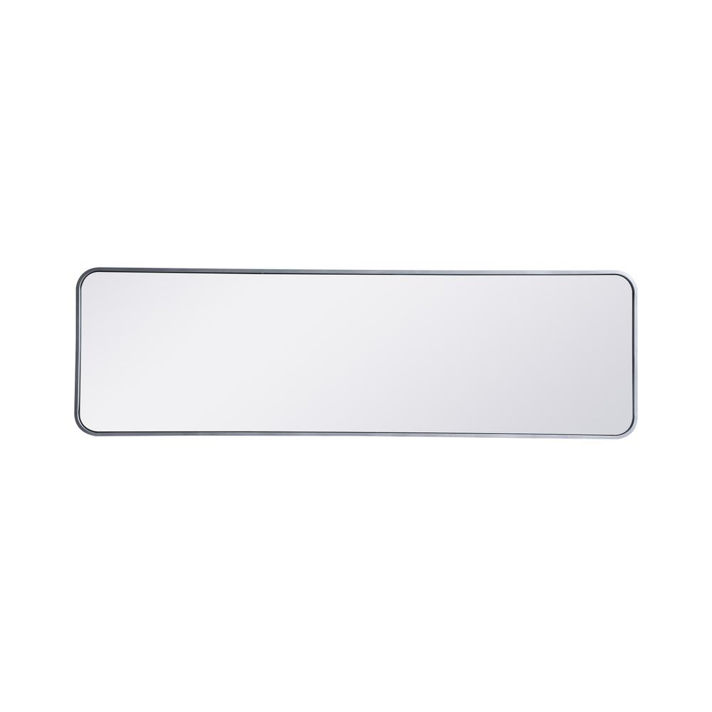 Soft corner metal rectangular mirror 18x60 inch in Silver. Picture 6