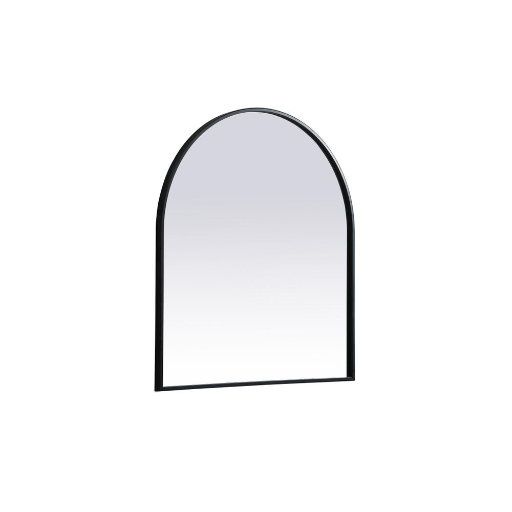 Metal Frame Arch Mirror 27x30 Inch in Black. Picture 7