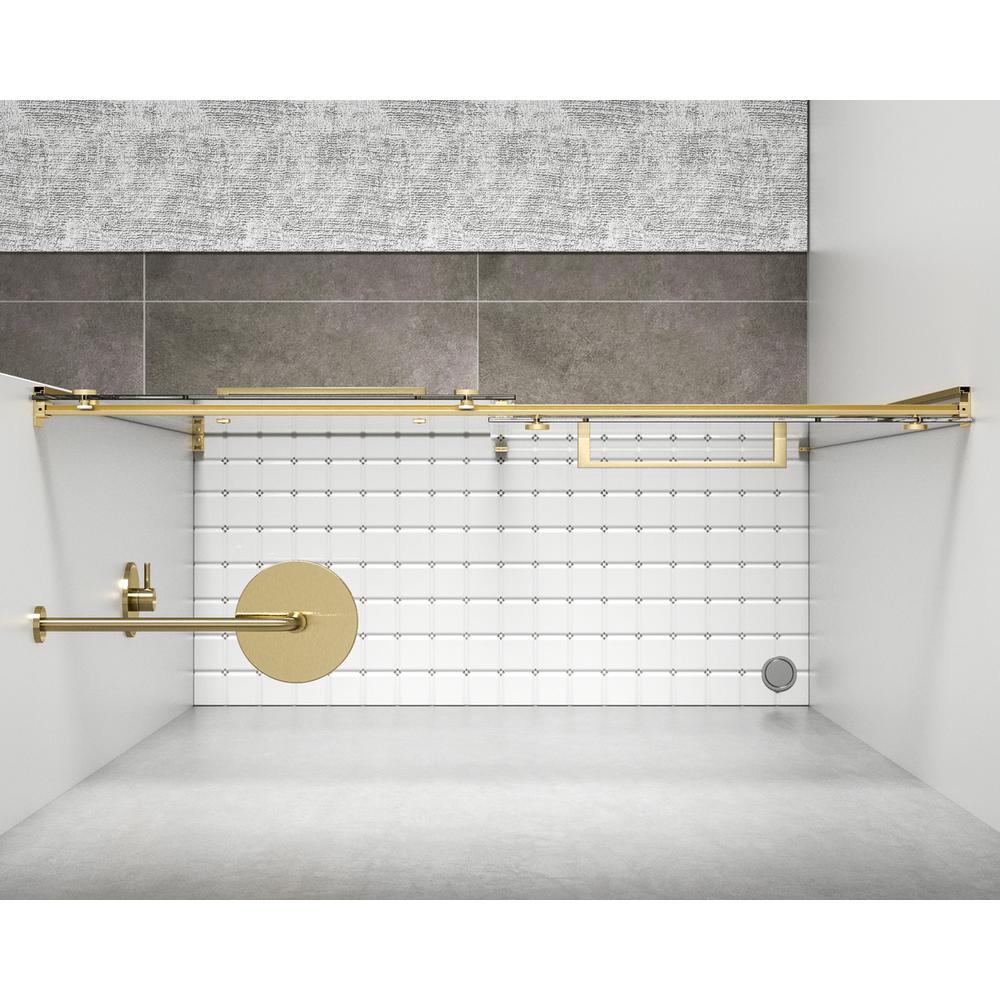 Semi-frameless shower door 48 x 76 Brushed Gold. Picture 4