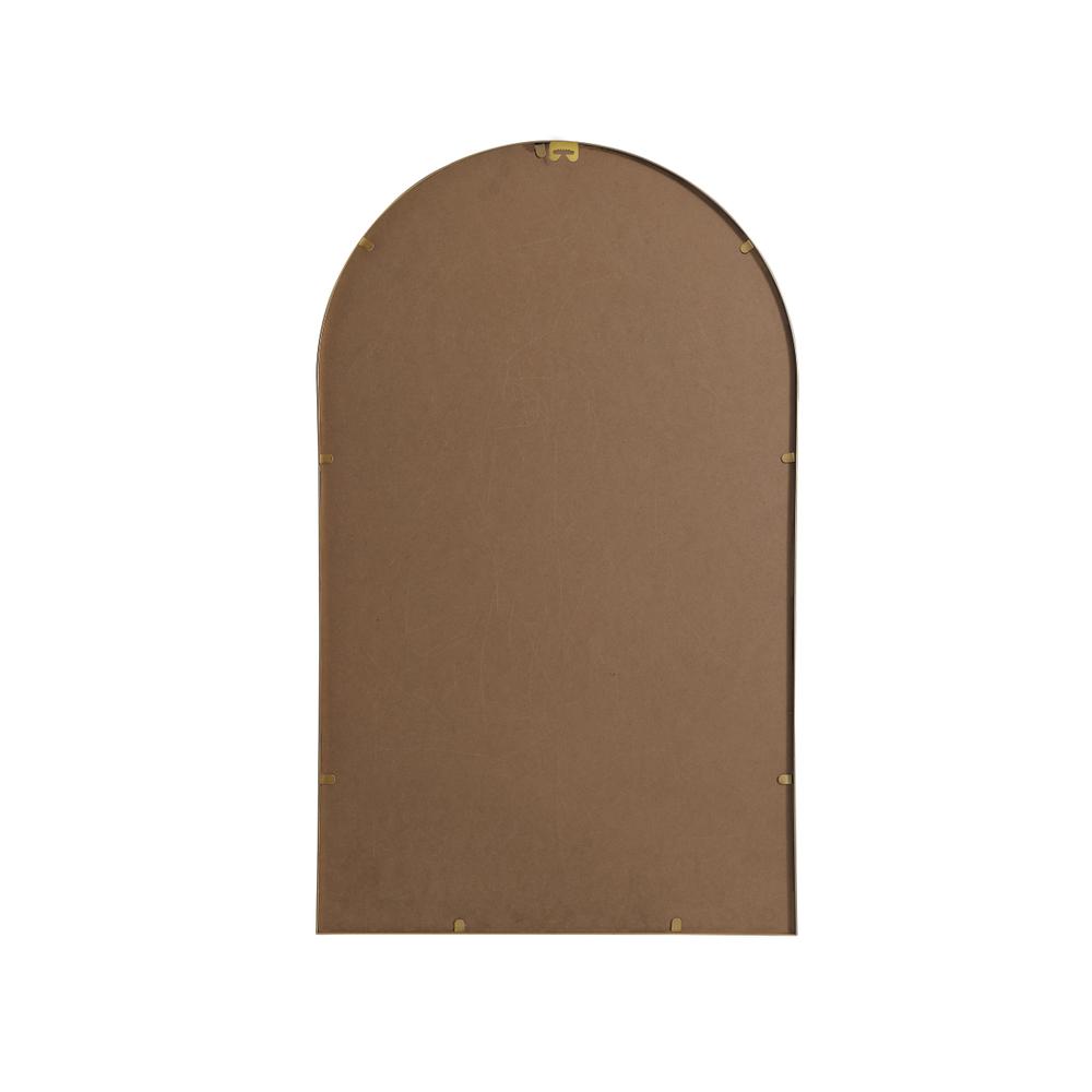 Metal Frame Arch Mirror 24x40 Inch in Brass. Picture 8