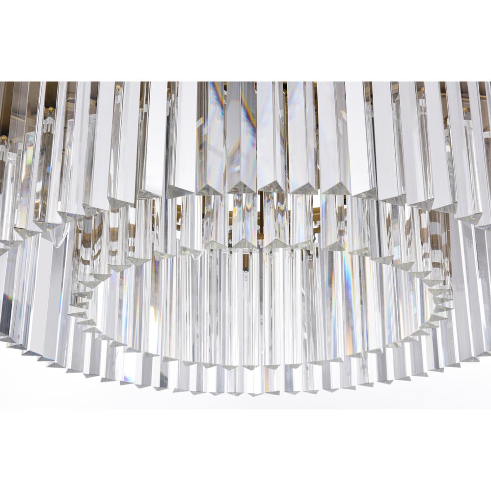 Sydney 31.5 inch round crystal chandelier in satin gold. Picture 3