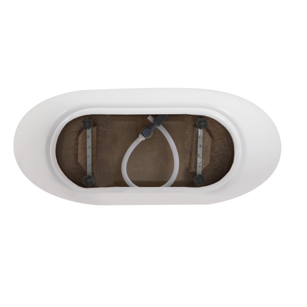 62 inch soaking bathtub in glossy white. Picture 13