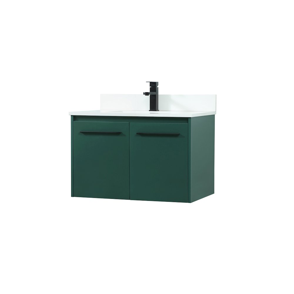 30 Inch Single Bathroom Vanity In Green With Backsplash. Picture 7