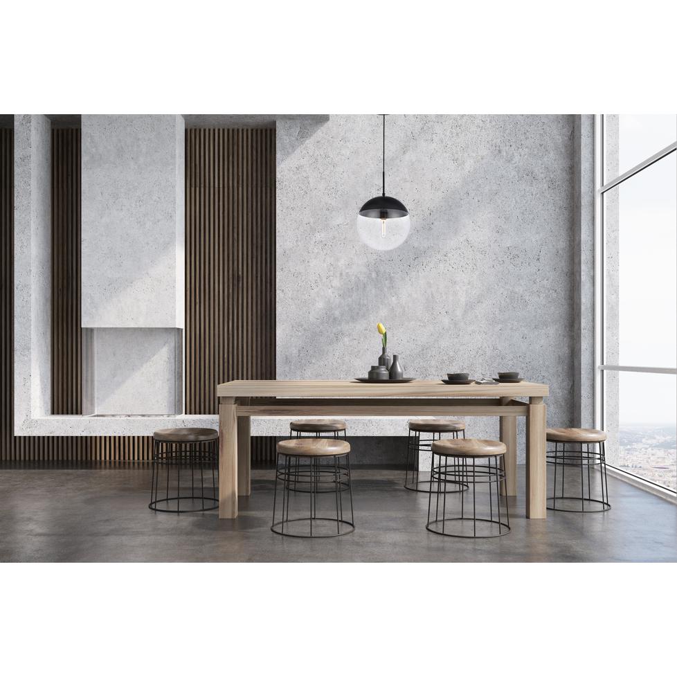 Eclipse 1 Light Black Pendant With Clear Glass. Picture 6