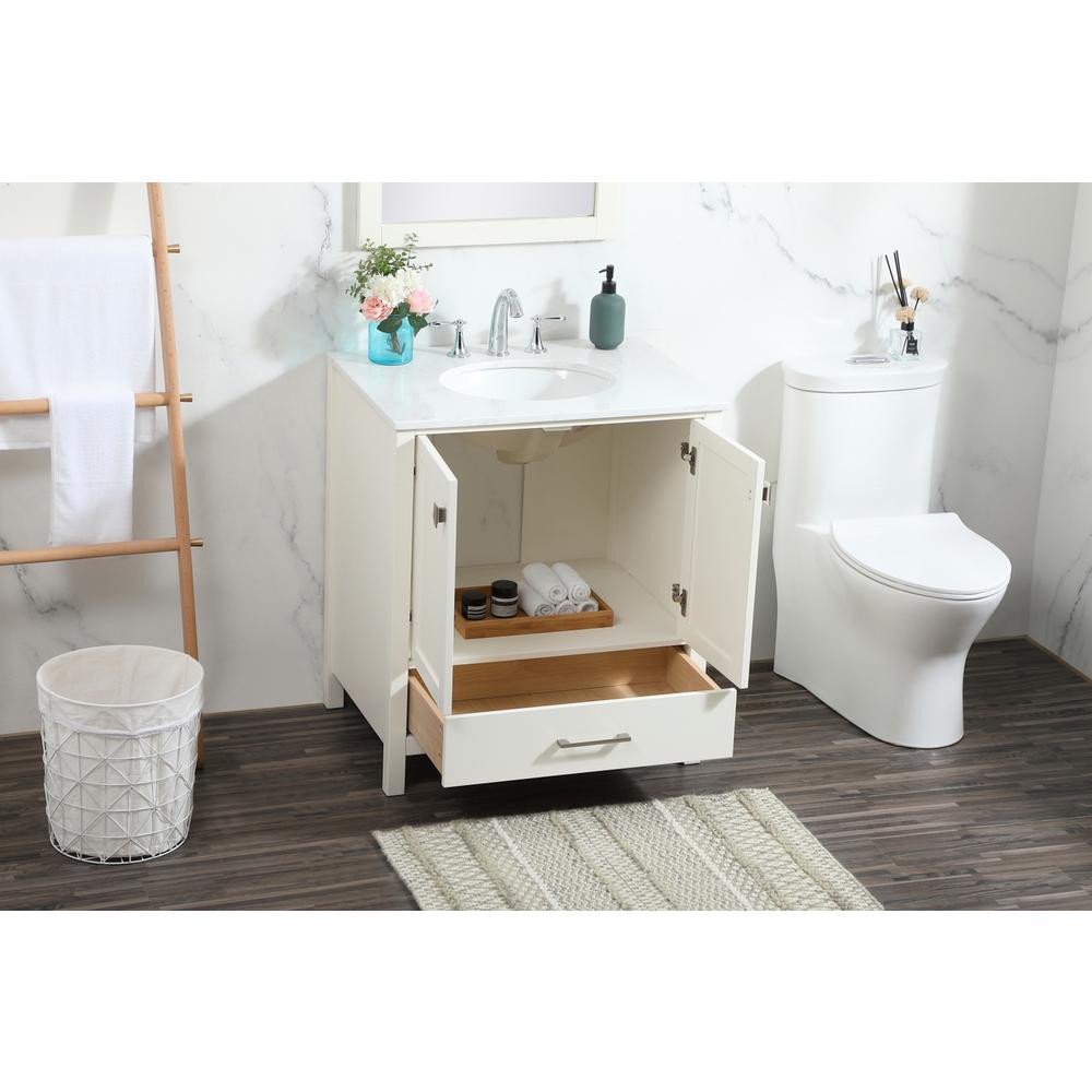 30 inch Single bathroom vanity in white. Picture 3