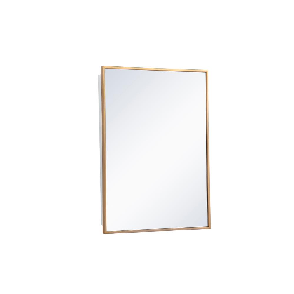 Metal mirror medicine cabinet 20 inch x 28 inch in Brass. Picture 5