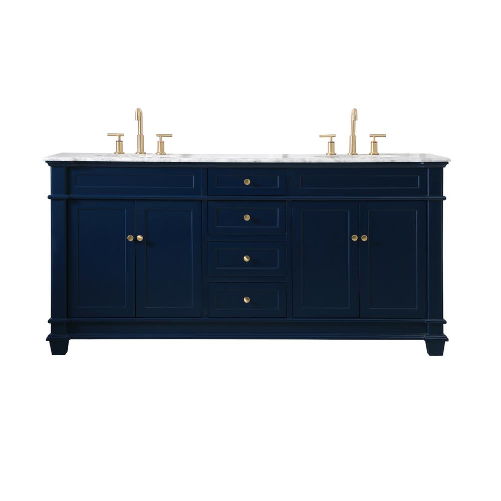 72 inch Double Bathroom Vanity set in Blue. Picture 1