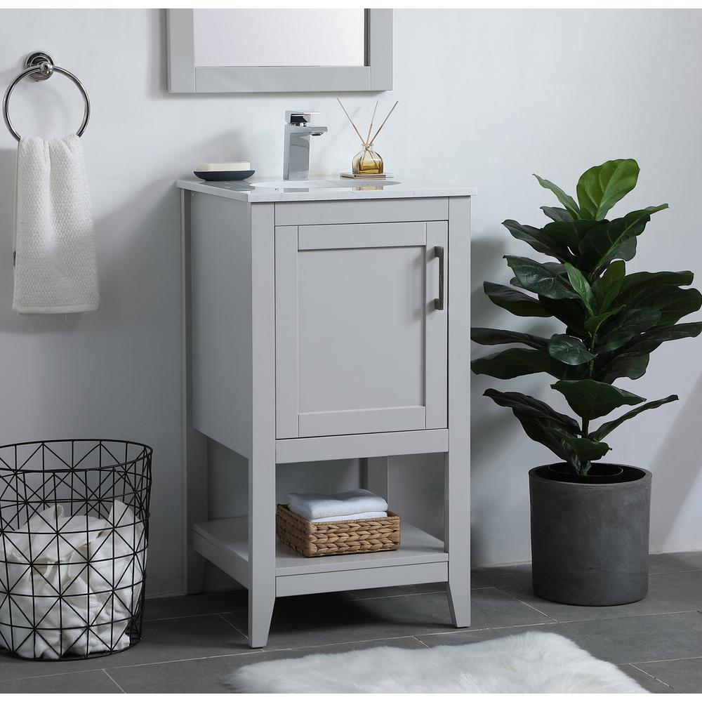 18 inch Single Bathroom Vanity in Grey. Picture 2