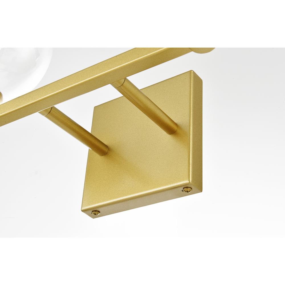 Foster 2 light Brass and Clear Bath Sconce. Picture 6