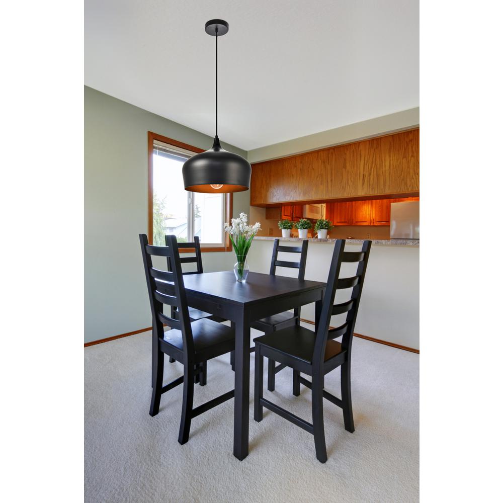 Nora Collection Pendant D11.5in H9in Lt:1 Black finish. Picture 7