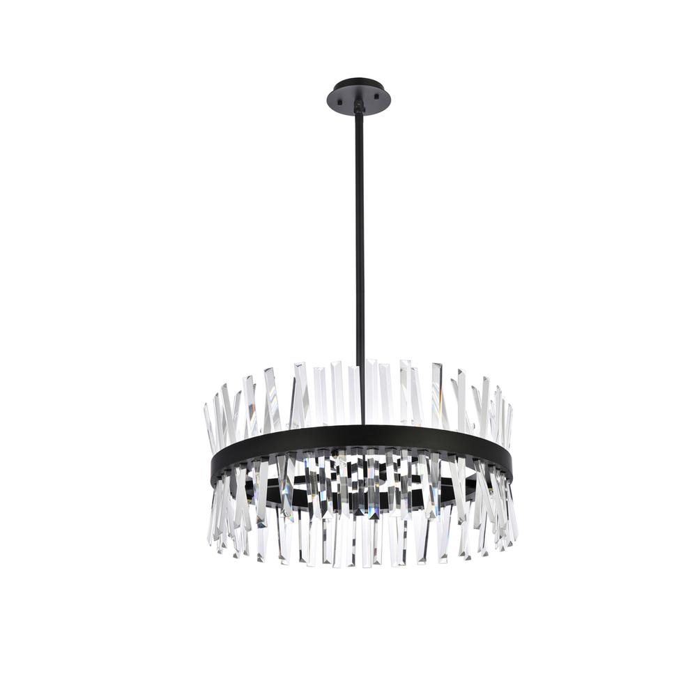 Serephina 25 inch crystal round pendant light in black. Picture 6