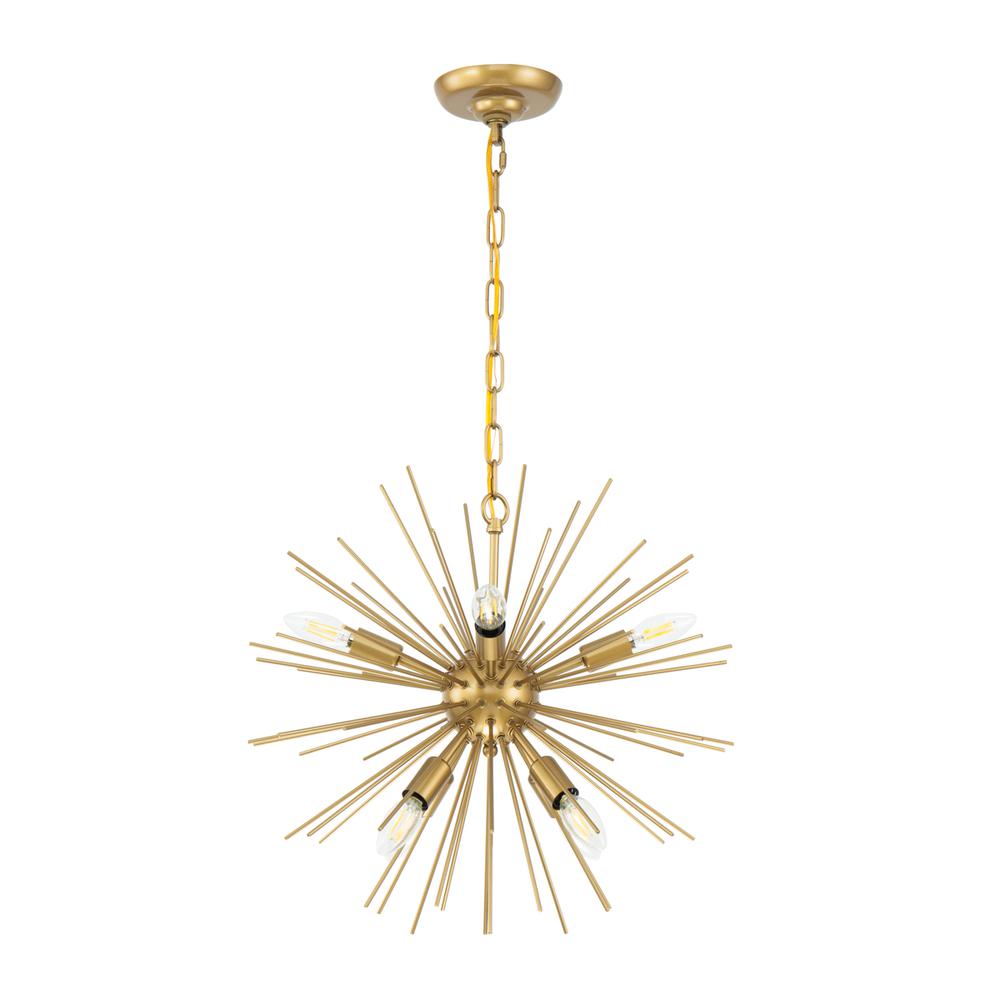 Timber 8 light Brass pendant. Picture 8