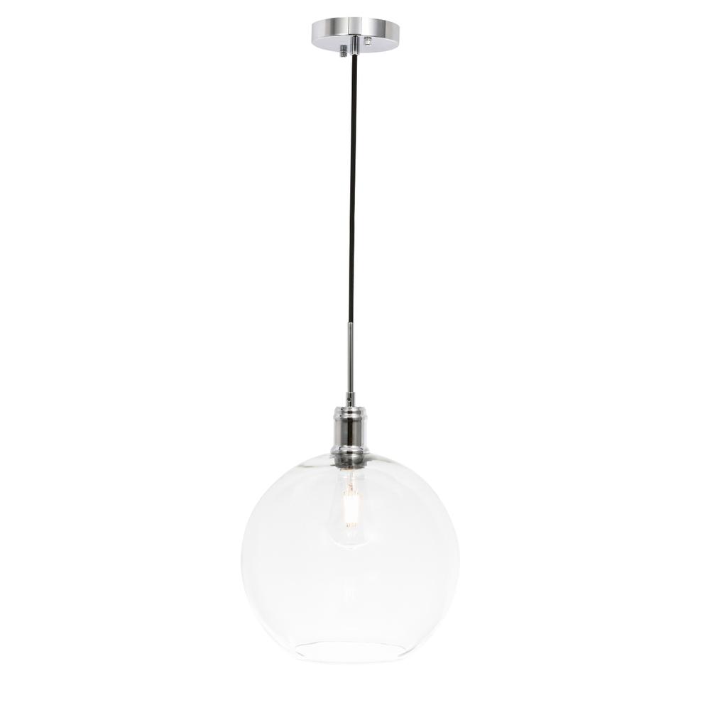 Emett 1 light Chrome and Clear glass pendant. Picture 1