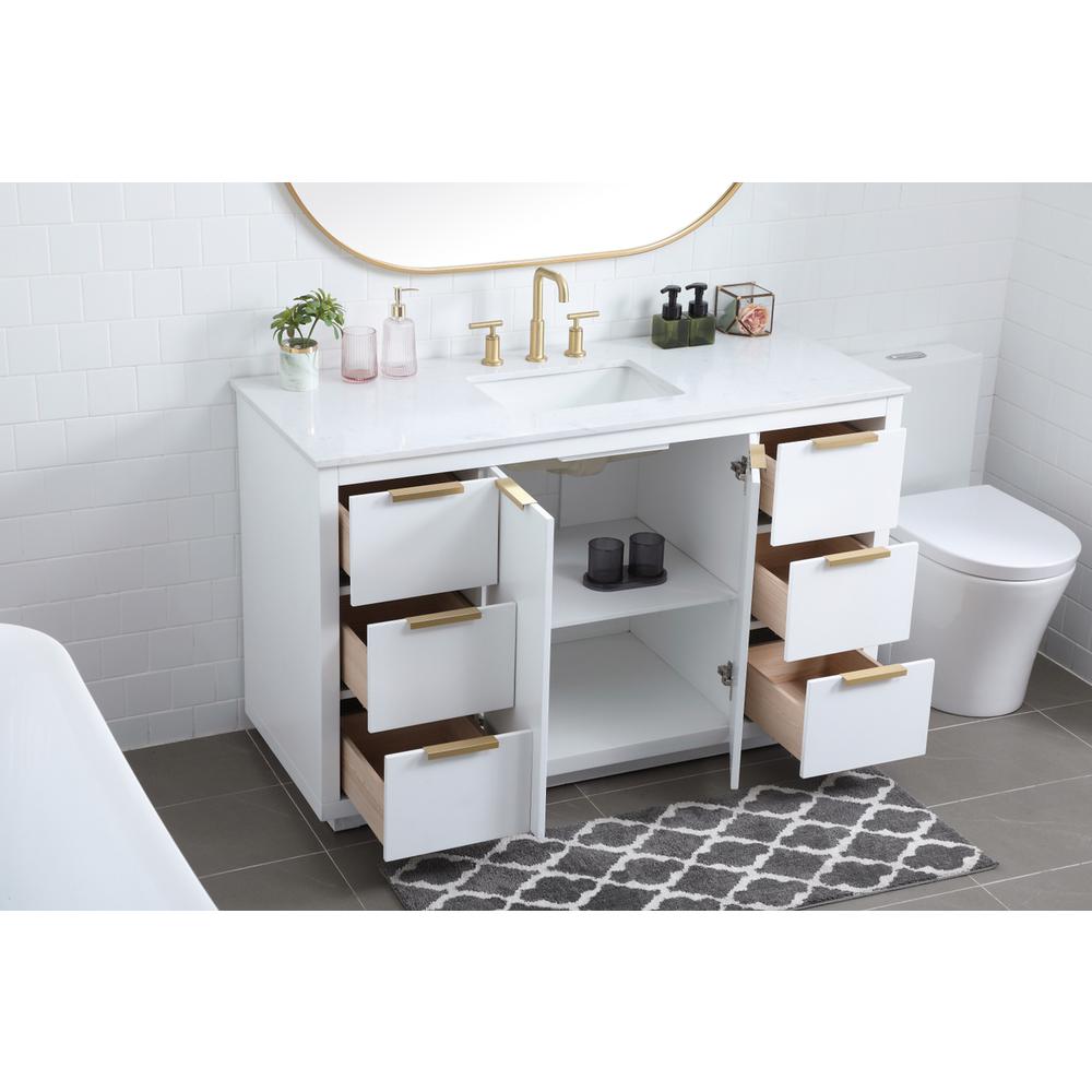 54 Inch SIngle Bathroom Vanity In White. Picture 3