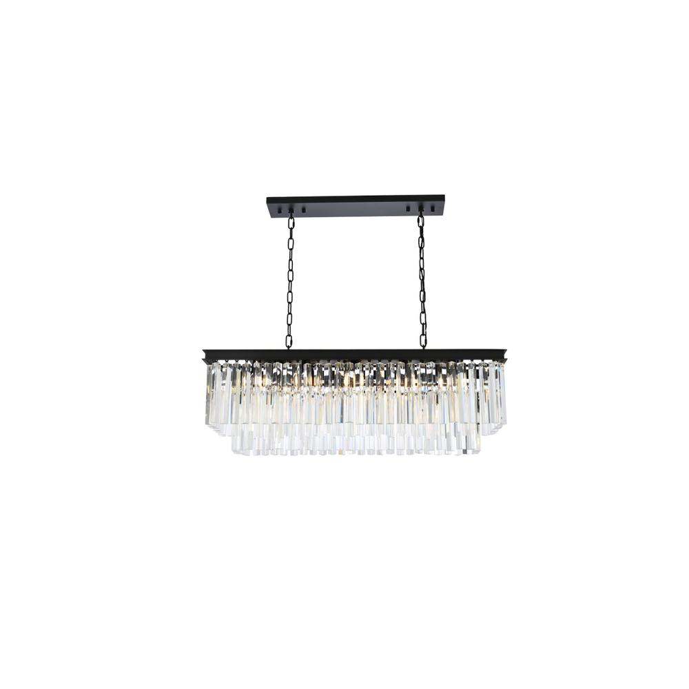 Sydney 12 light Matte Black Chandelier Clear Royal Cut Crystal. Picture 1