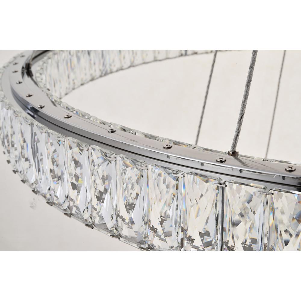 Monroe Integrated LED light Chrome Chandelier Clear Royal Cut Crystal. Picture 4