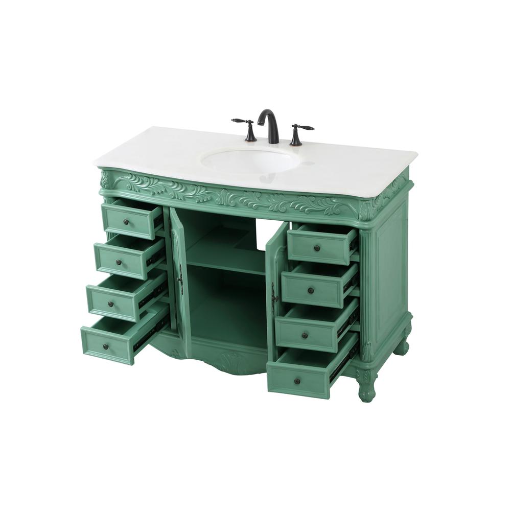 48 inch Single Bathroom vanity in vintage mint. Picture 9