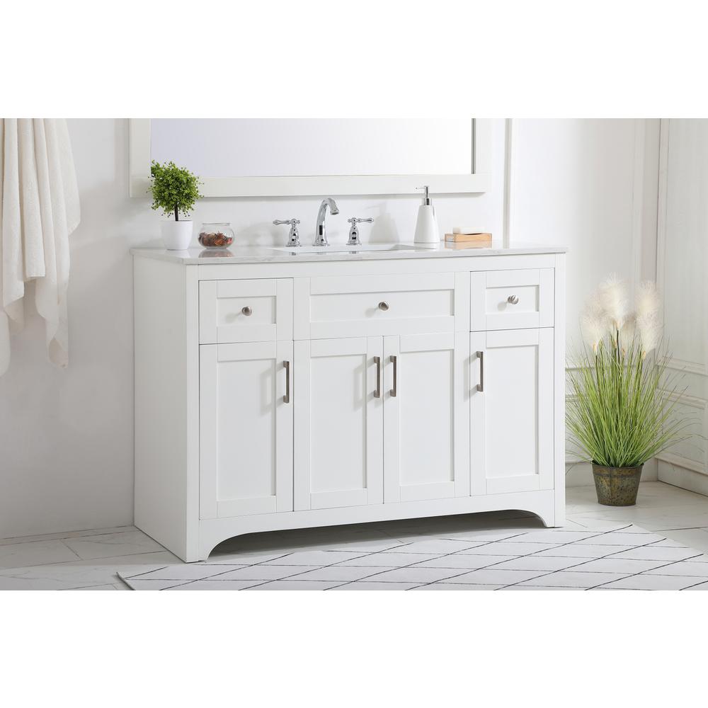 48 inch Single Bathroom Vanity in White. Picture 2