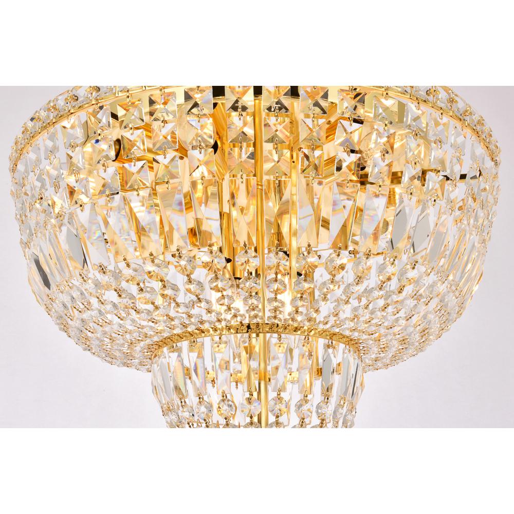 Tranquil 10 light Gold Flush Mount Clear Royal Cut Crystal. Picture 5