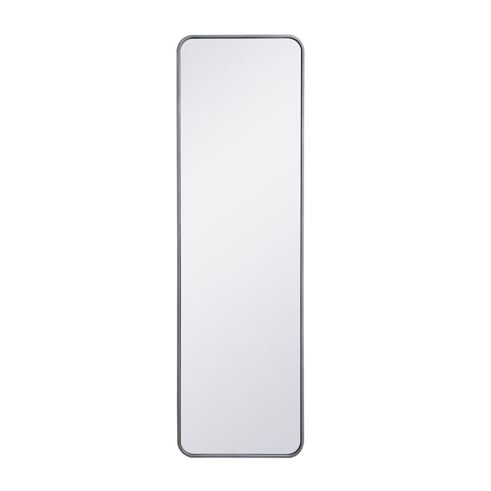 Soft corner metal rectangular mirror 18x60 inch in Silver. Picture 1