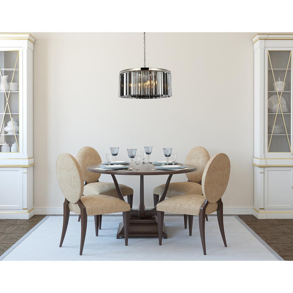 Sydney 8 light polished nickel Chandelier Silver Shade (Grey) Royal Cut Crystal. Picture 7