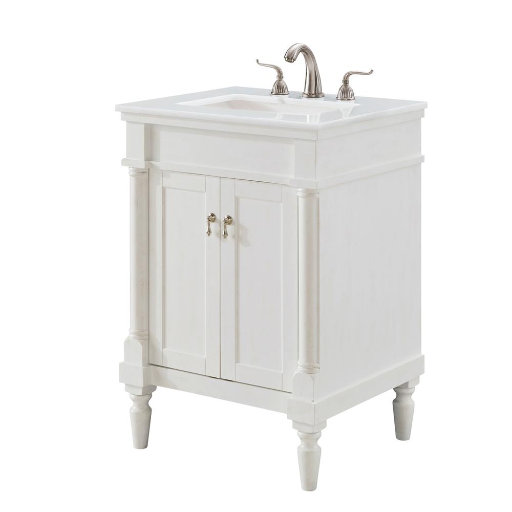 24 inch Single Bathroom vanity in Antique White. Picture 2