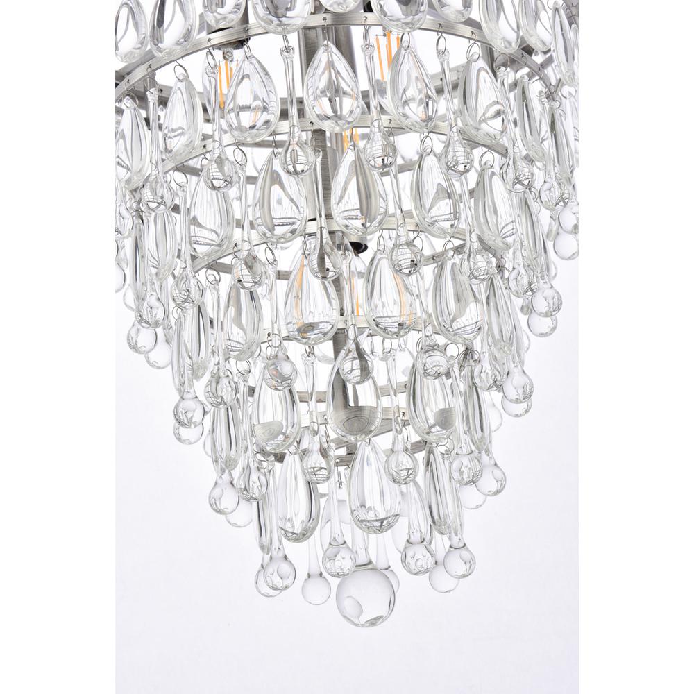 Nordic 5 light antique silver Pendant Clear Royal Cut Crystal. Picture 3