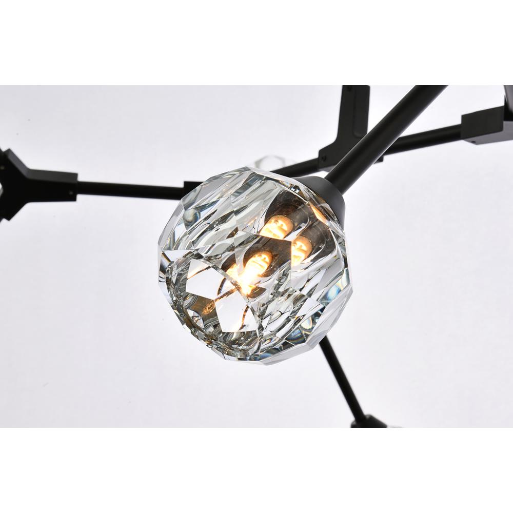 Zayne 10 Light Pendant in Black. Picture 3