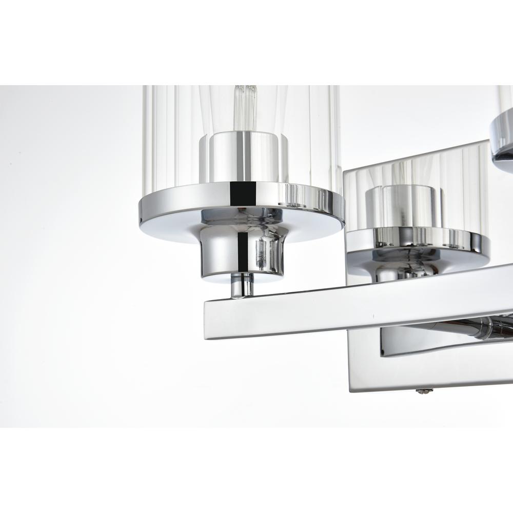 Saanvi 2 light Chrome and Clear Bath Sconce. Picture 3