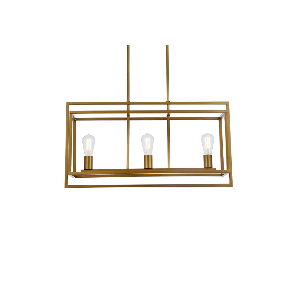 Voir 3 lights pendant in brass. Picture 2