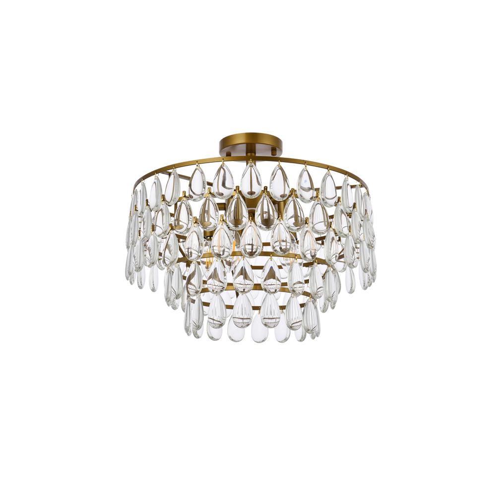 Mila 18 inch flush mount in brass. Picture 6