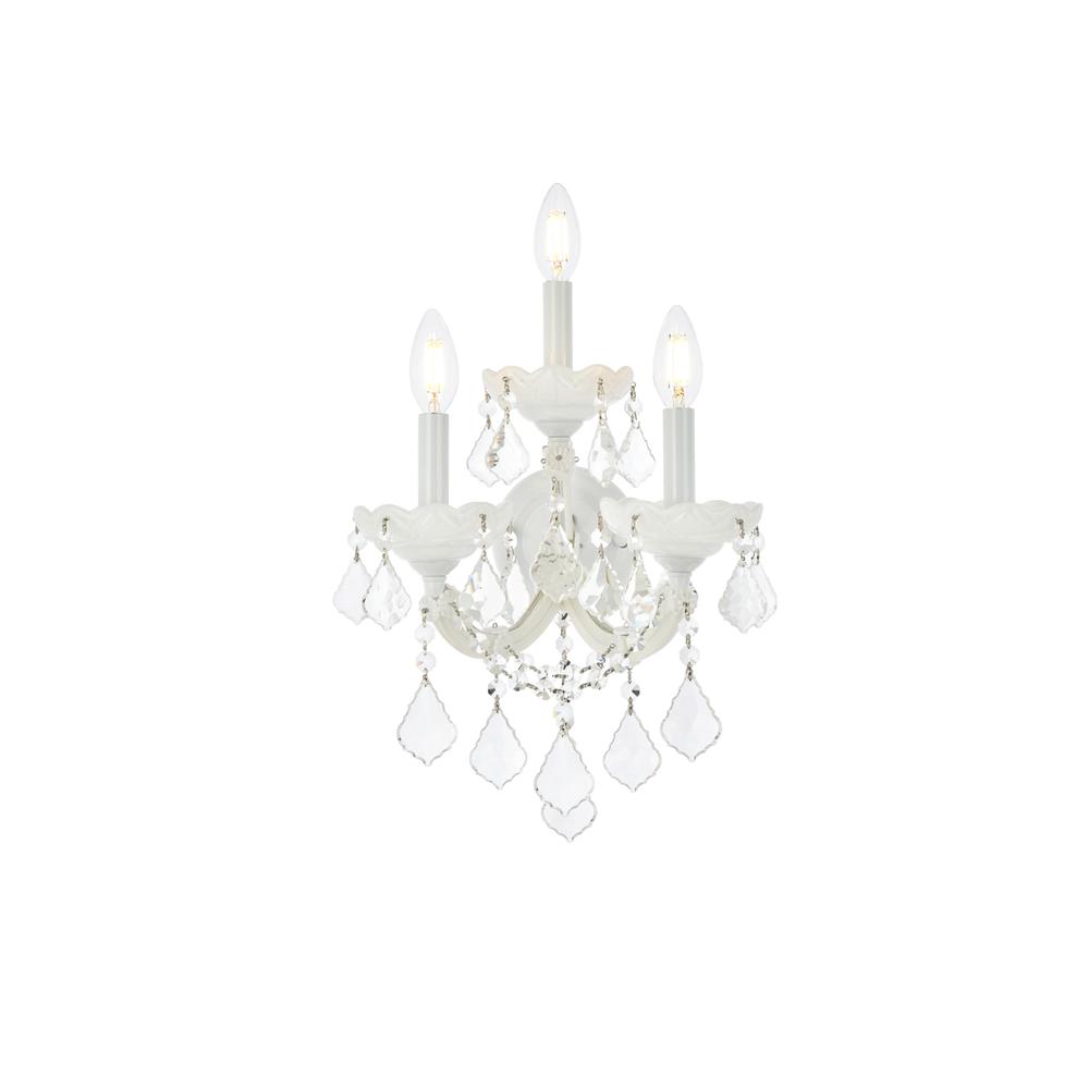 Maria Theresa 3 light white Wall Sconce Clear Royal Cut Crystal. Picture 1